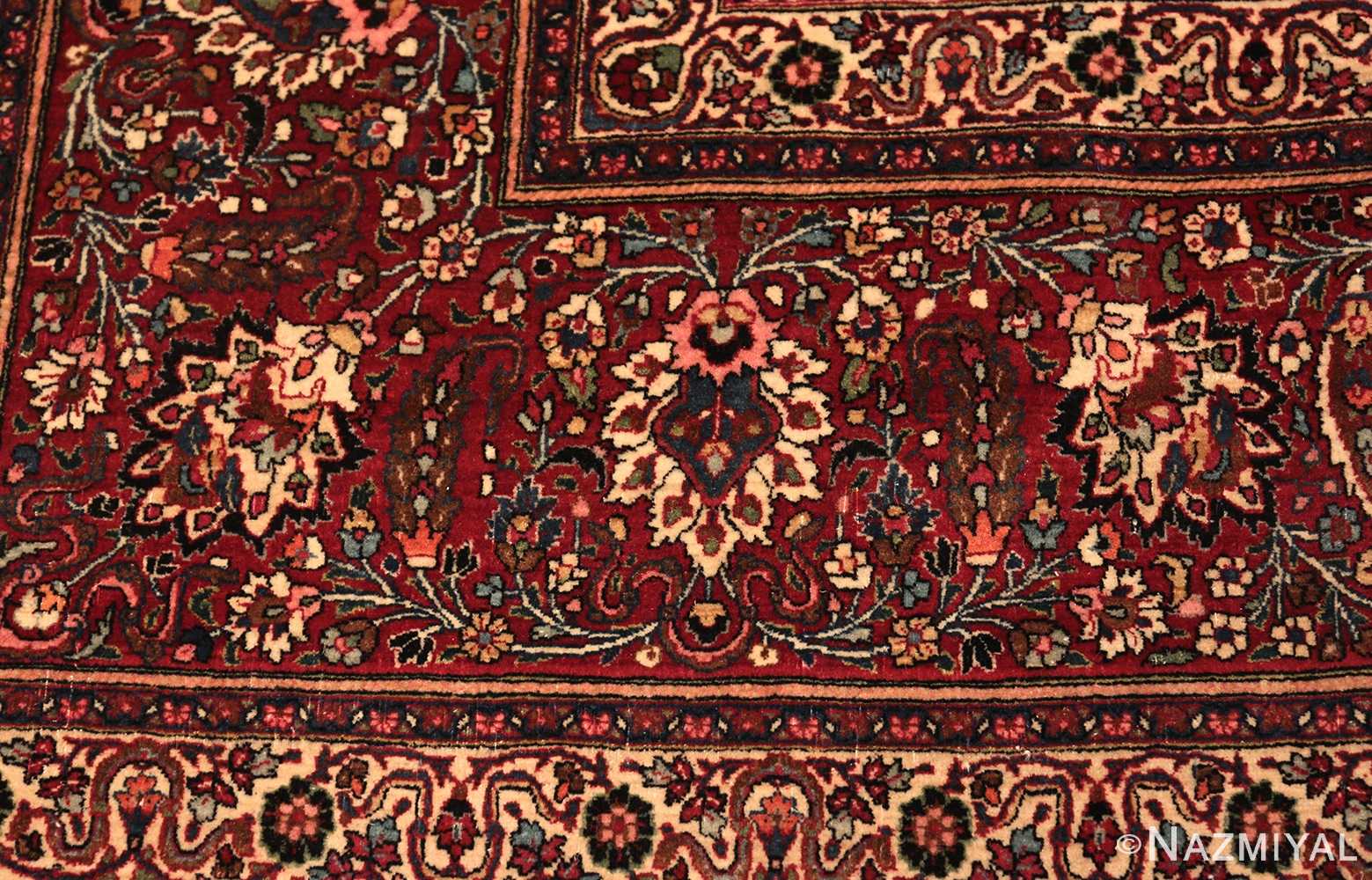 Detail Antique Persian Mashad Amoghli Rug 70395 by Nazmiyal NYC