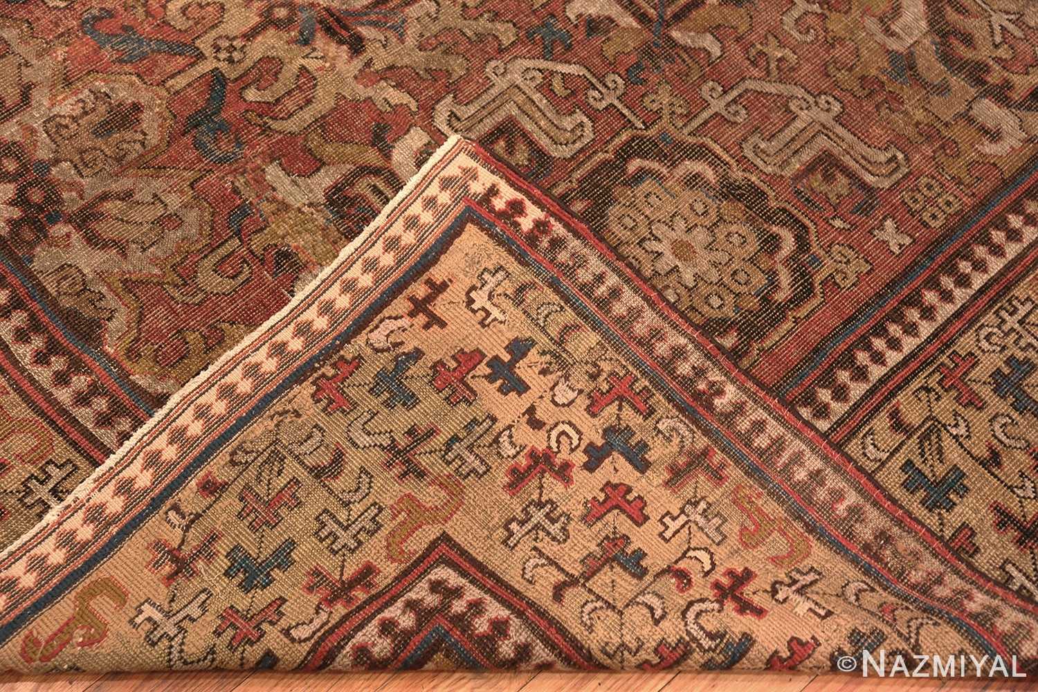 Weave Of 17th Century Antique Caucasian Kuba Blossom Rug 48855 by Nazmiyal NYC
