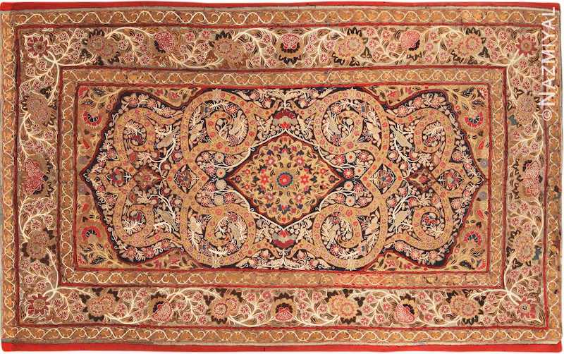 Antique Persian Silk Rashti Embroidery Nazmiyal