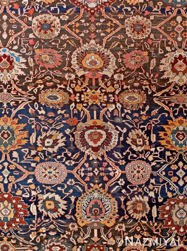 Close Up Large Antique Persian Ziegler Sultanabad Rug 90009 by Nazmiyal NYC