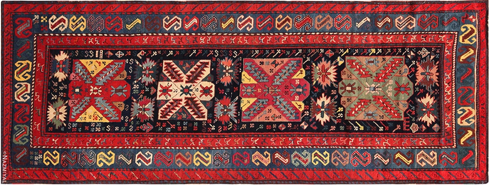 Antique Tribal Caucasian Karabagh Runner Rug #72108 by Nazmiyal Antique Rugs