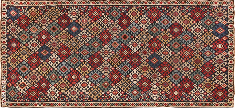 Antique Caucasian Shirvan Kilim Rug #70418 by Nazmiyal Antique Rugs