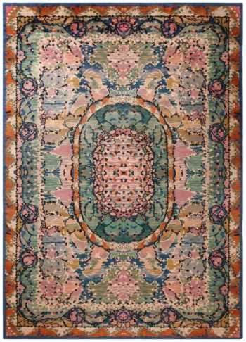 Antique Floral French Deco Rug 70546 by Nazmiyal NYC