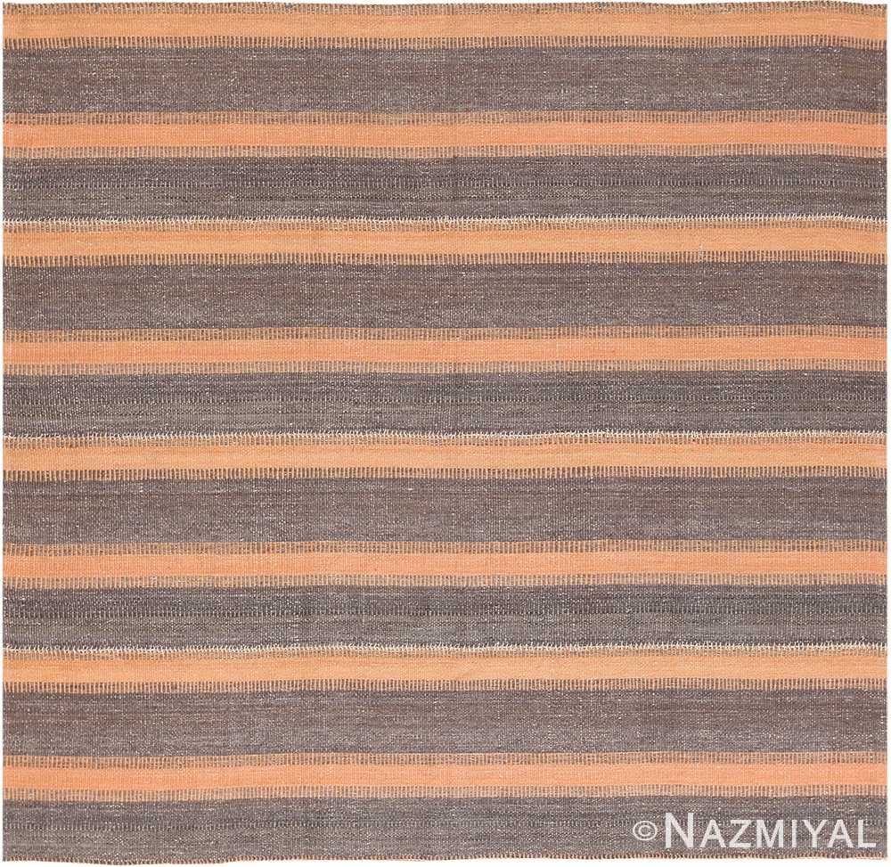 Brown Modern Persian Flat Weave Rug 60101 by Nazmiyal NYC