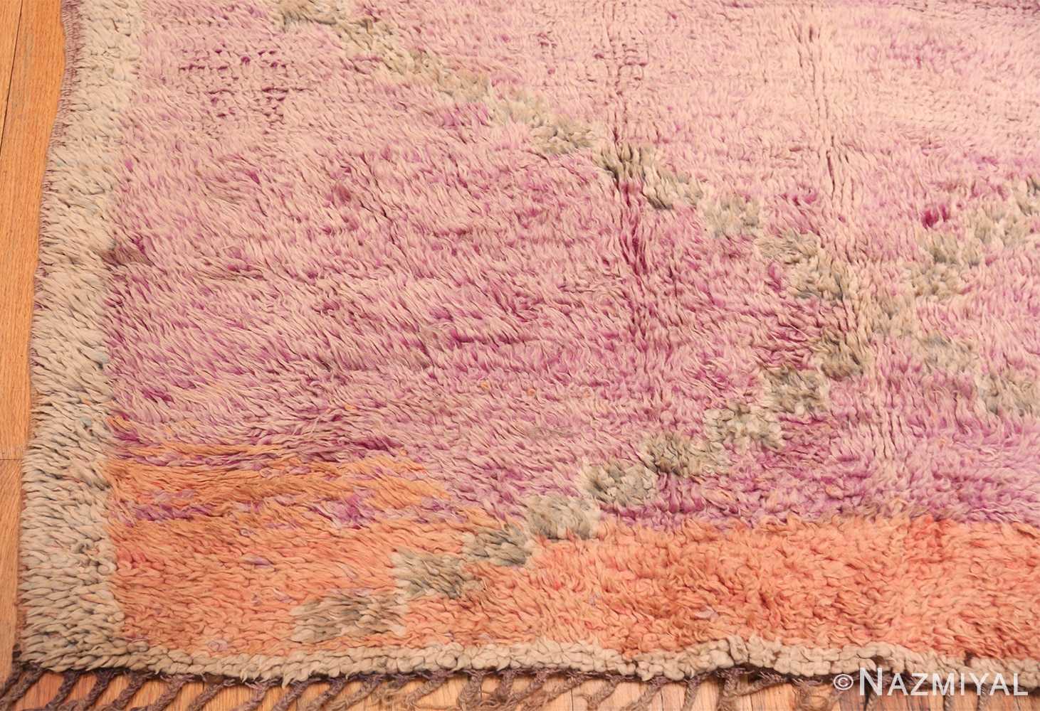 Corner Of Vintage Lilac Moroccan Rug 70568 by Nazmiyal NYC