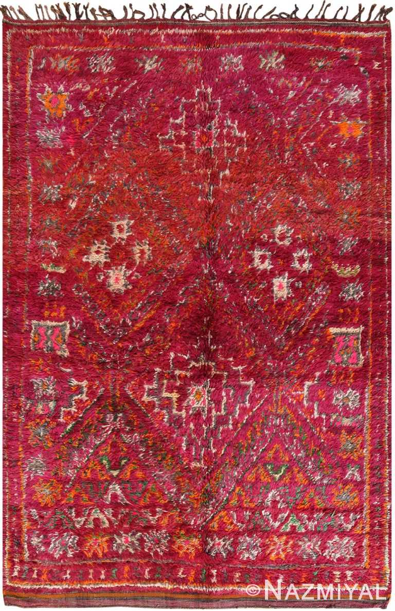 Geometric Folk Art Vintage Moroccan Rug 70562 by Nazmiyal NYC