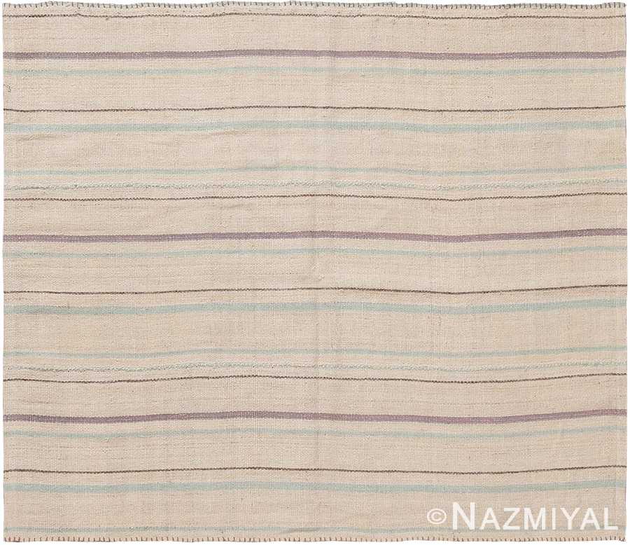 Soft Small Square Size Modern Persian Kilim Rug #60083 by Nazmiyal Antique Rugs
