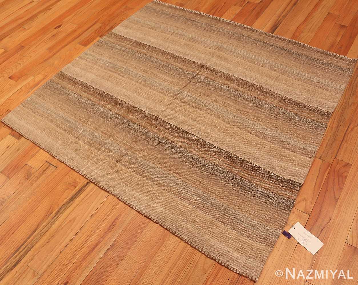 Whole View Of Small Brown Modern Persian Kilim Rug 60094 by Nazmiyal NYC