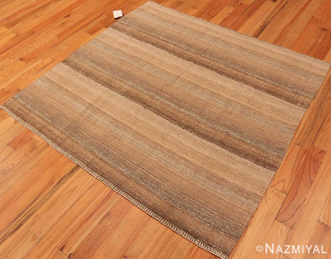 Whole View Of Small Brown Modern Persian Kilim Rug 60093 by Nazmiyal NYC