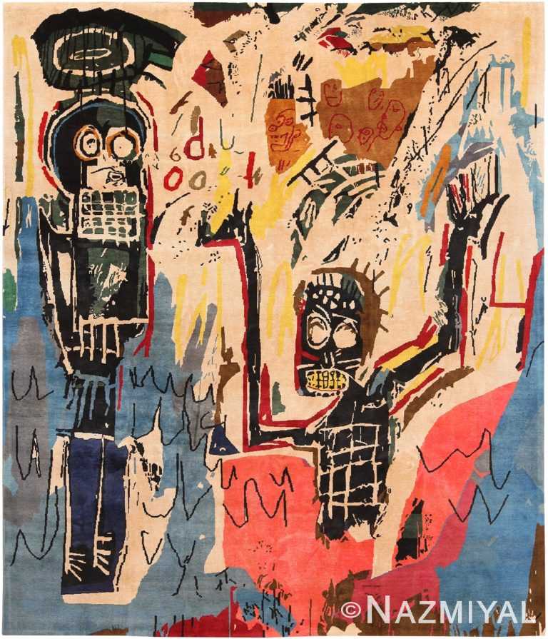 Modern Basquiat Inspired Art Rug 70646 by Nazmiyal NYC