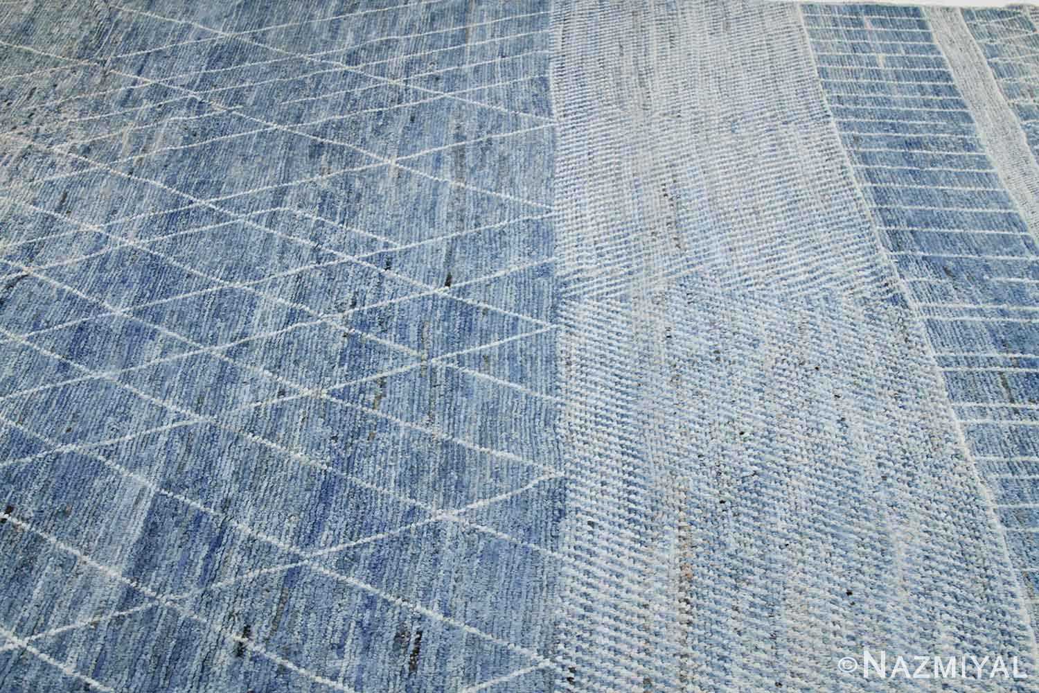 Texture Of Blue Modern Moroccan Style Afghan Rug 60177 by Nazmiyal NYC
