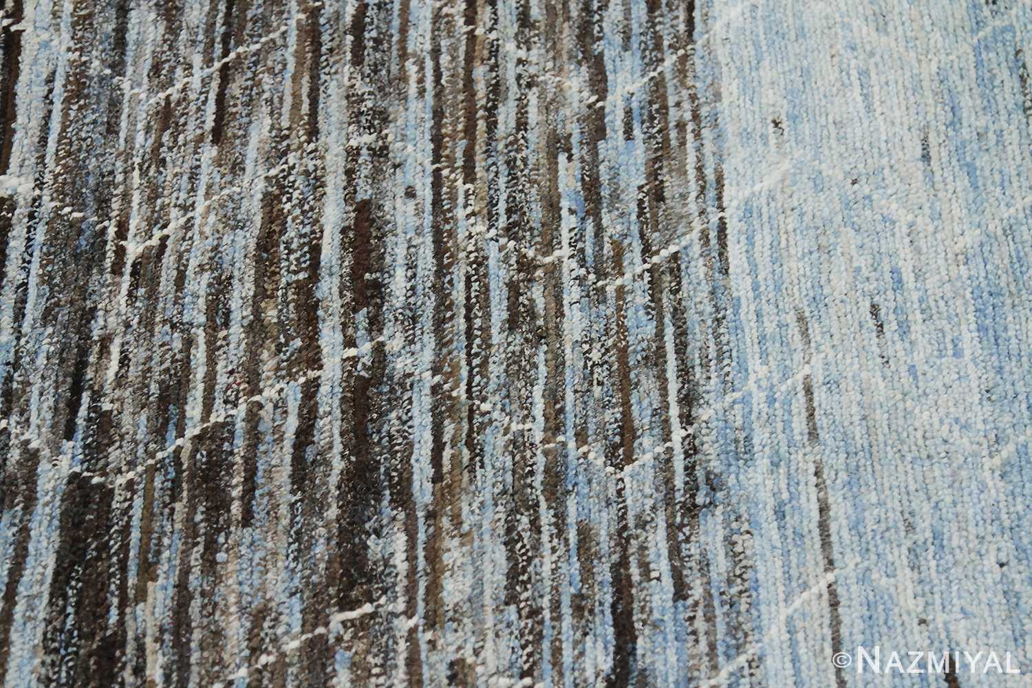 Texture Of Brown and Blue Modern Moroccan Style Afghan Rug 60119 by Nazmiyal NYC
