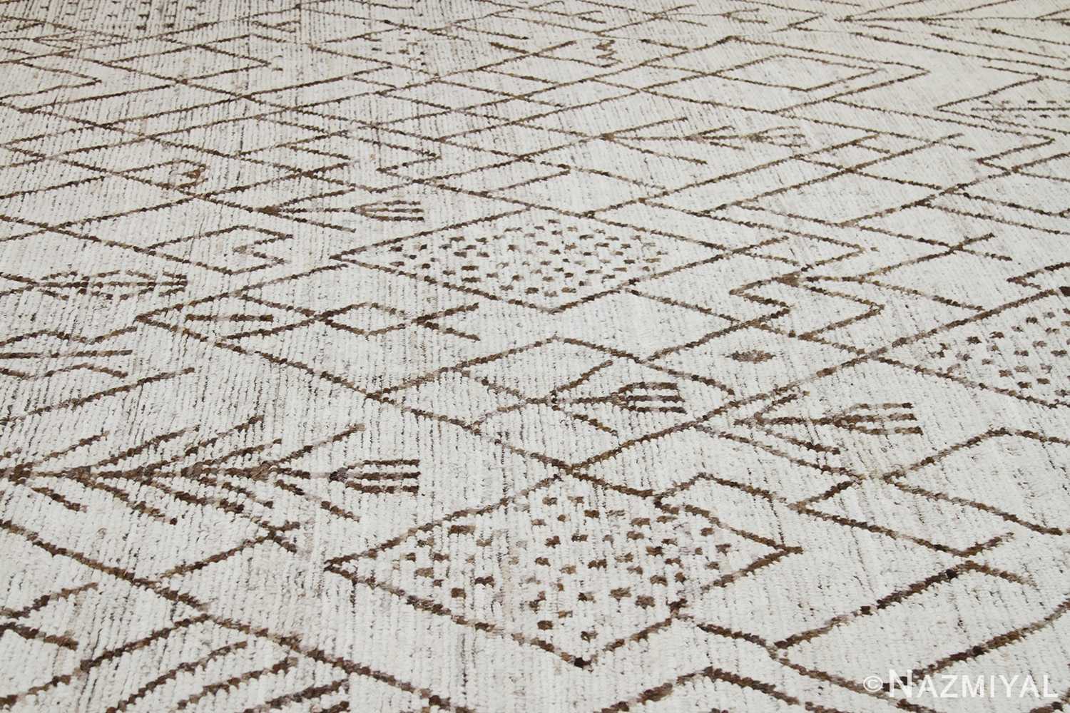 Texture Of Light Cream Modern Moroccan Style Afghan 60126 by Nazmiyal NYC