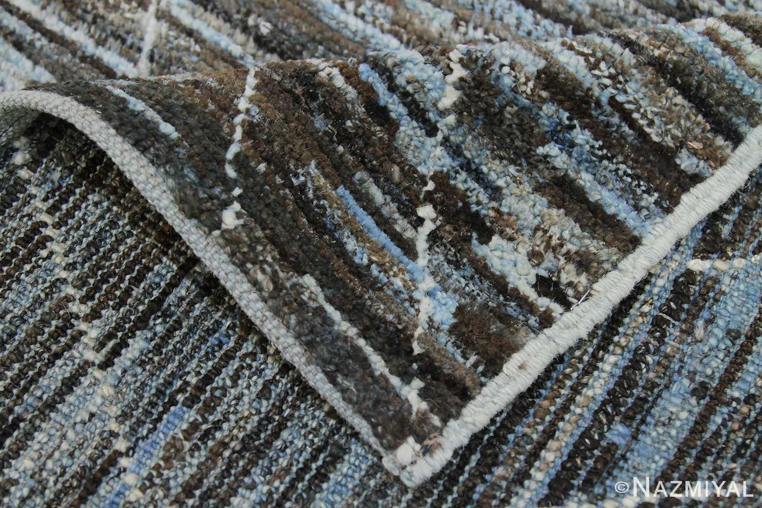 Weave Of Brown and Blue Modern Moroccan Style Afghan Rug 60119 by Nazmiyal NYC