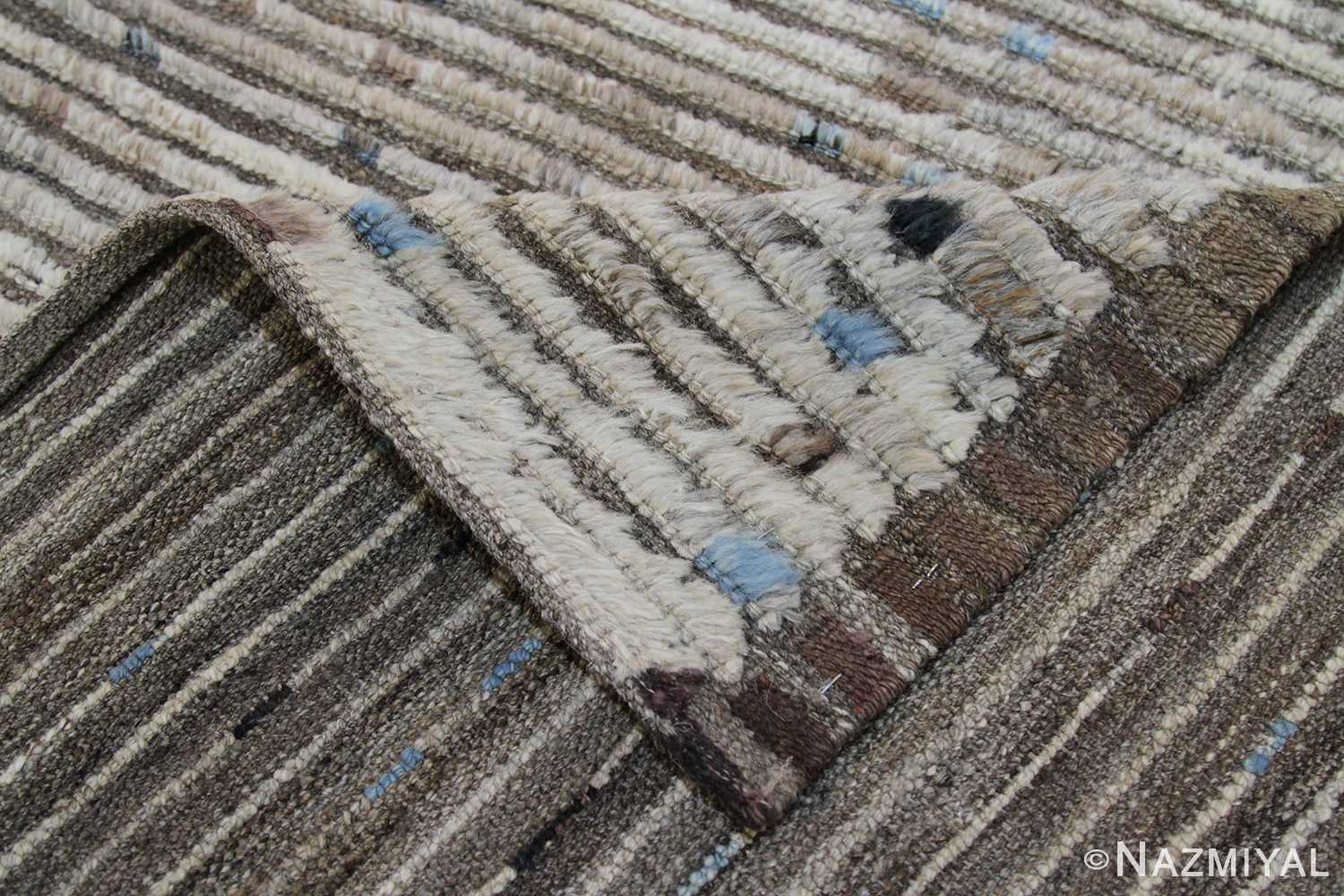 Weave Of Brown Modern Moroccan Style Afghan Runner Rug 60162 by Nazmiyal NYC