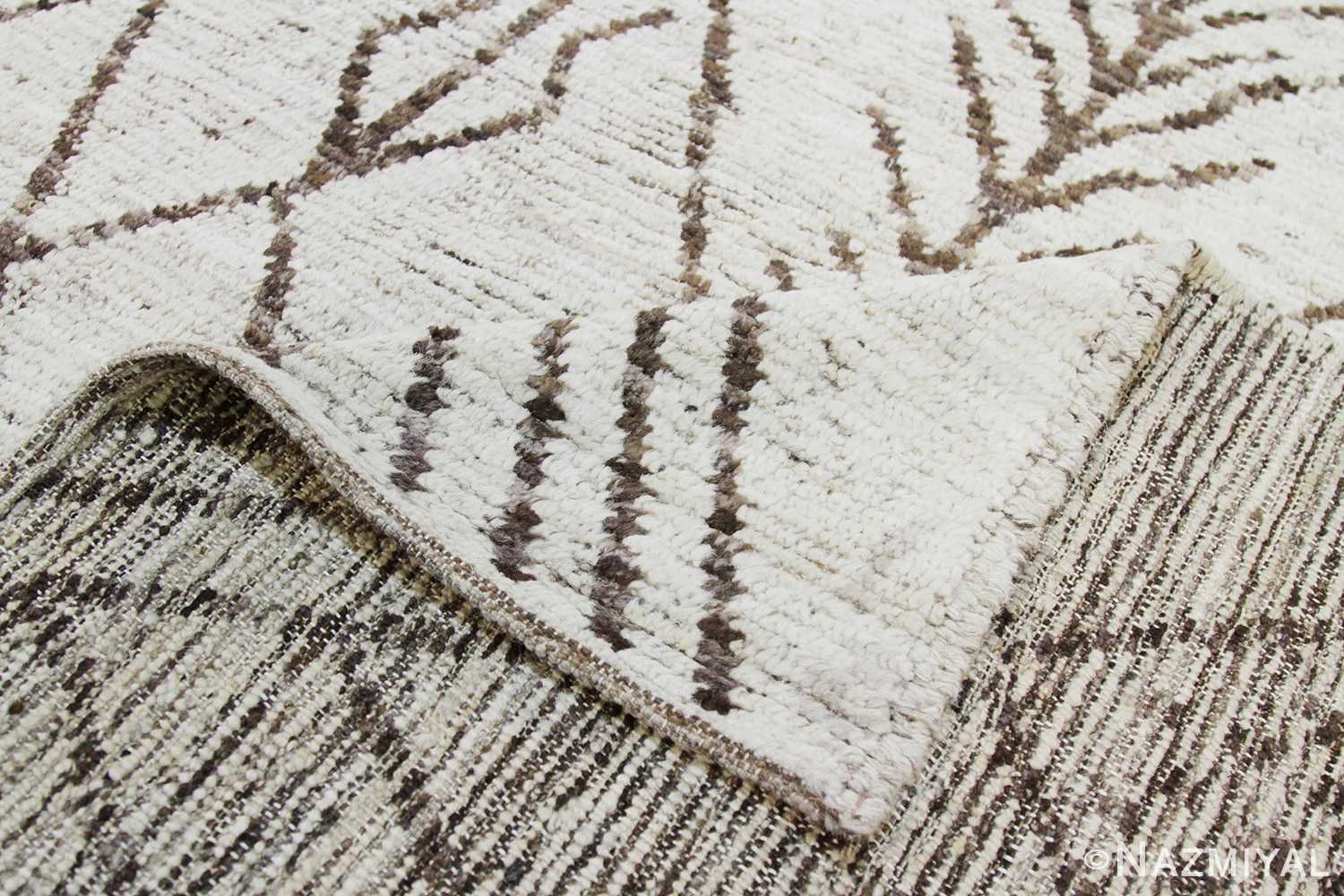Weave Of Light Cream Modern Moroccan Style Afghan 60126 by Nazmiyal NYC