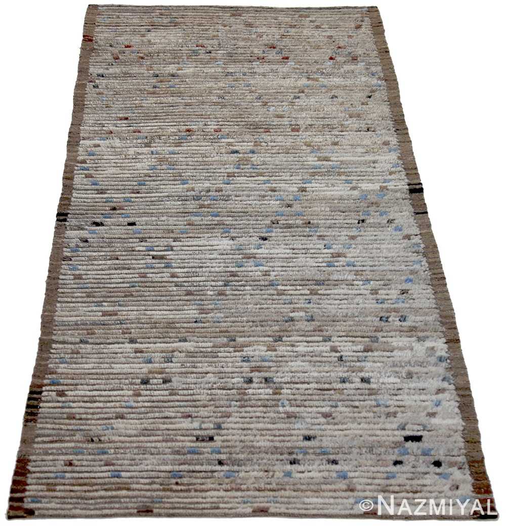 Whole View Of Brown Modern Moroccan Style Afghan Runner Rug 60162 by Nazmiyal NYC