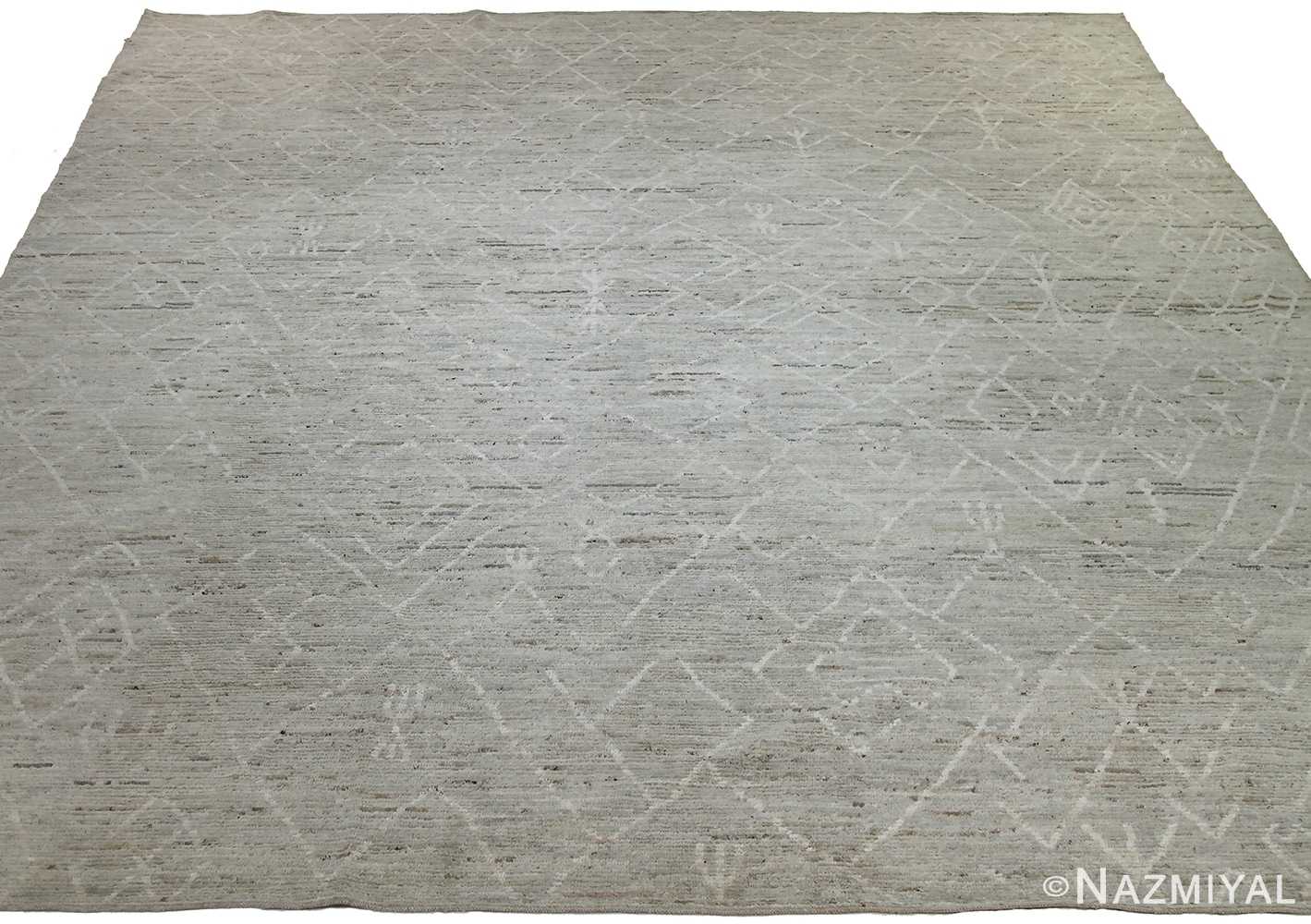 Whole View Of Large Grey Tribal Modern Moroccan Style Afghan Rug 60176 by Nazmiyal NYC