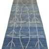 Whole View Of Berber Design Blue Modern Moroccan Style Afghan Runner Rug 60170 by Nazmiyal NYC