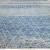 Whole View Of Blue Modern Moroccan Style Afghan Rug 60177 by Nazmiyal NYC