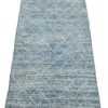 Whole View Of Light Blue Modern Moroccan Style Afghan Runner Rug 60146 by Nazmiyal NYC
