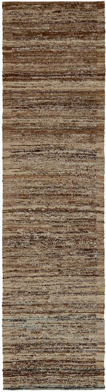 Brown and Beige Modern Moroccan Style Runner Rug 60348 by Nazmiyal NYC