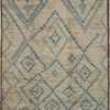 Cream and Blue Modern Moroccan Style Rug 60343 by Nazmiyal NYC