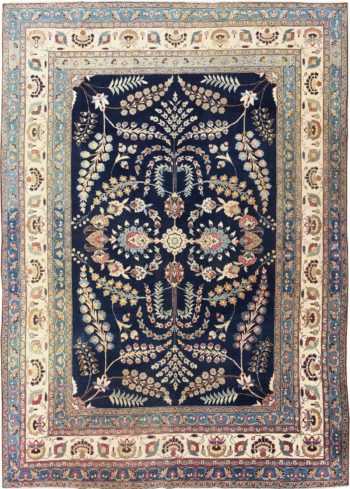 Fine Blue Background Antique Khorassan Persian Rug 48768 Nazmiyal NYC