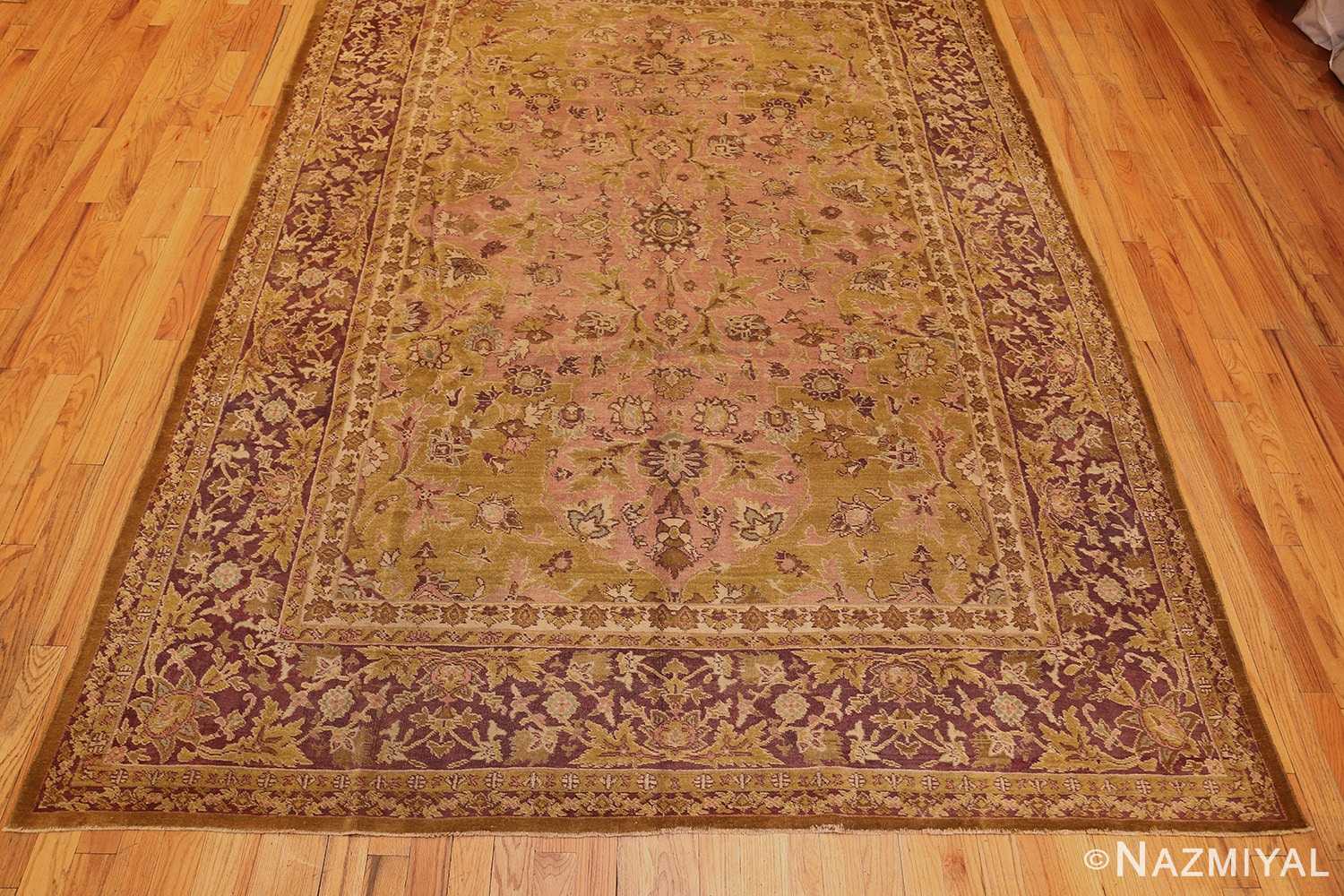 Whole View Of Polonaise Design Late 19th Century Antique Indian Agra Rug 48840 by Nazmiyal NYC