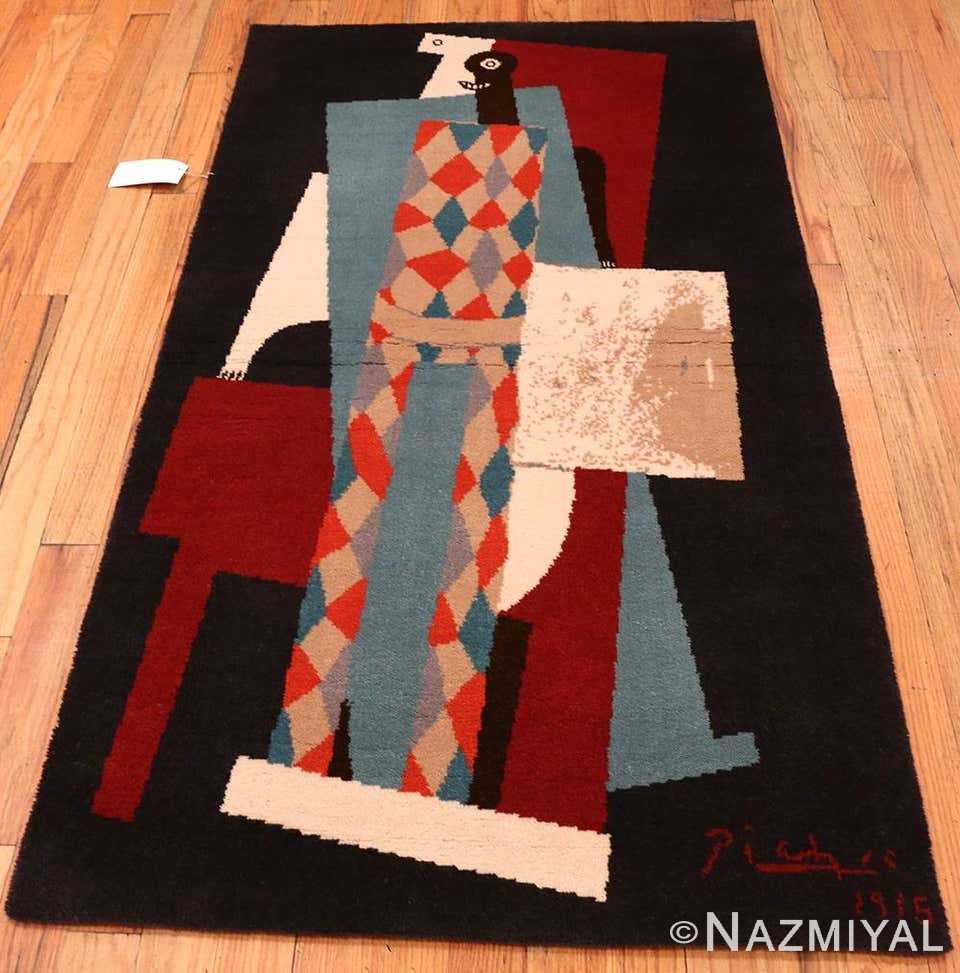 Whole View Of Vintage Scandinavian Picasso Art Rug 70004 by Nazmiyal NYC