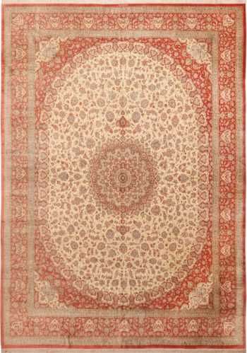 Fine Room Size Vintage Persian Silk Qum Rug 70245 by Nazmiyal NYC