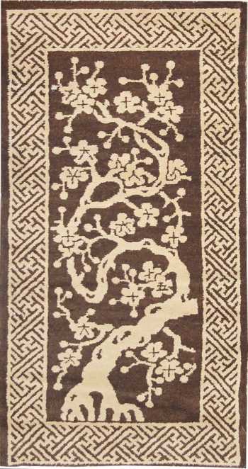 Small Scatter Size Brown Antique Chinese Peking Rug #1619 by Nazmiyal Antique Rugs