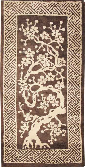 Small Scatter Size Brown Antique Peking Chinese Carpet #1620 by Nazmiyal Antique Rugs