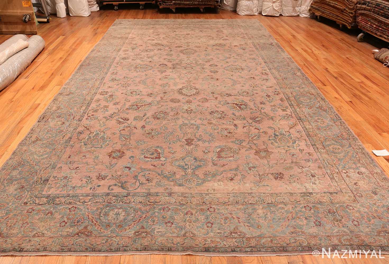 Whole View Of Large Antique Persian Kerman Rug 49926 by Nazmiyal NYC