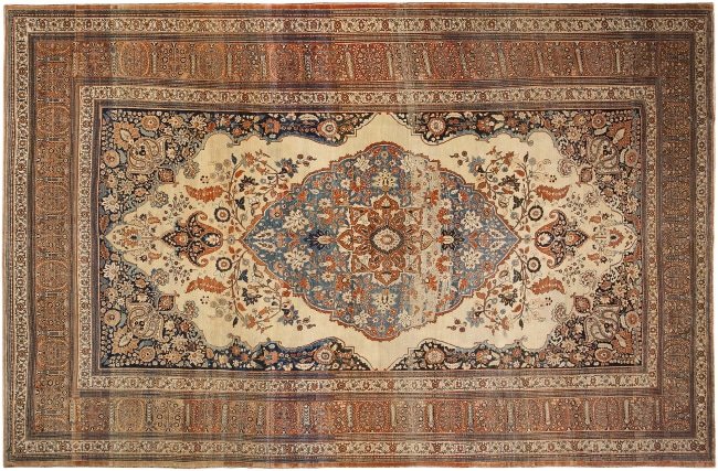 Antique Worn Late 19th Century Persian Rug 3'3” x 6