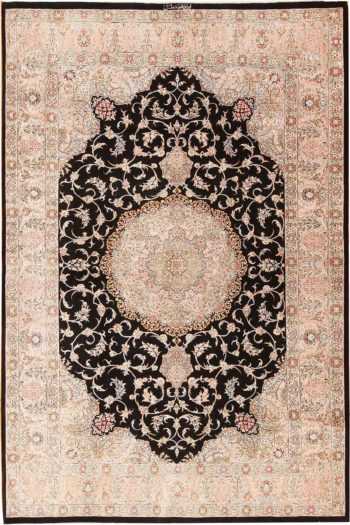 Small Decorative Vintage Persian Silk Qum Rug 70790 by Nazmiyal NYC