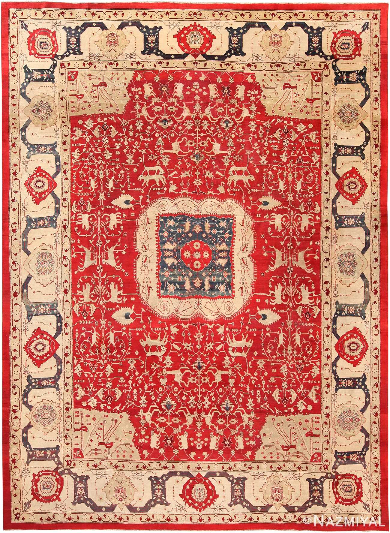 Antique Indian Agra Medallion Rug 70775 by Nazmiyal NYC