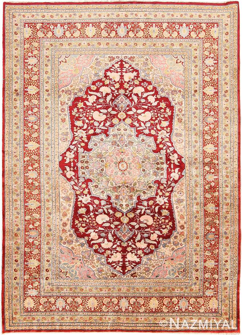 Antique Silk Persian Tabriz Rug 70767 by Nazmiyal NYC