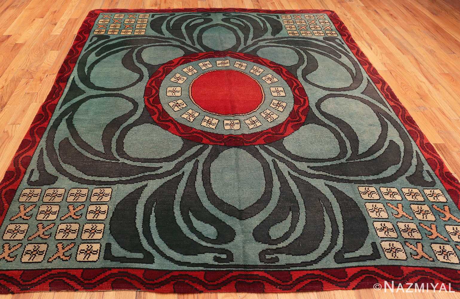 Whole View Of Geometric Antique French Art Deco Rug 70735 by Nazmiyal NYC