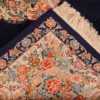 Weave Of Blue Background Floral Vintage Persian Silk Qum Rug 70787 by Nazmiyal NYC