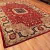 Whole View Of Antique Indian Agra Medallion Rug 70775 by Nazmiyal NYC