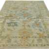 Whole View Of Light Green Floral Modern Turkish Oushak Rug 60408 by Nazmiyal NYC