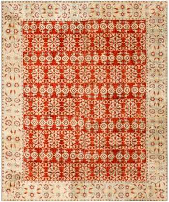 Fine Red Antique 18th Century Mughal Velvet Textile 40596 by Nazmiyal NYC