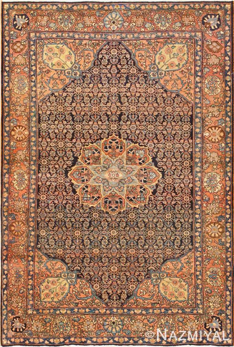 Small Scatter Size Antique Persian Bidjar Rug 50686 by Nazmiyal NYC