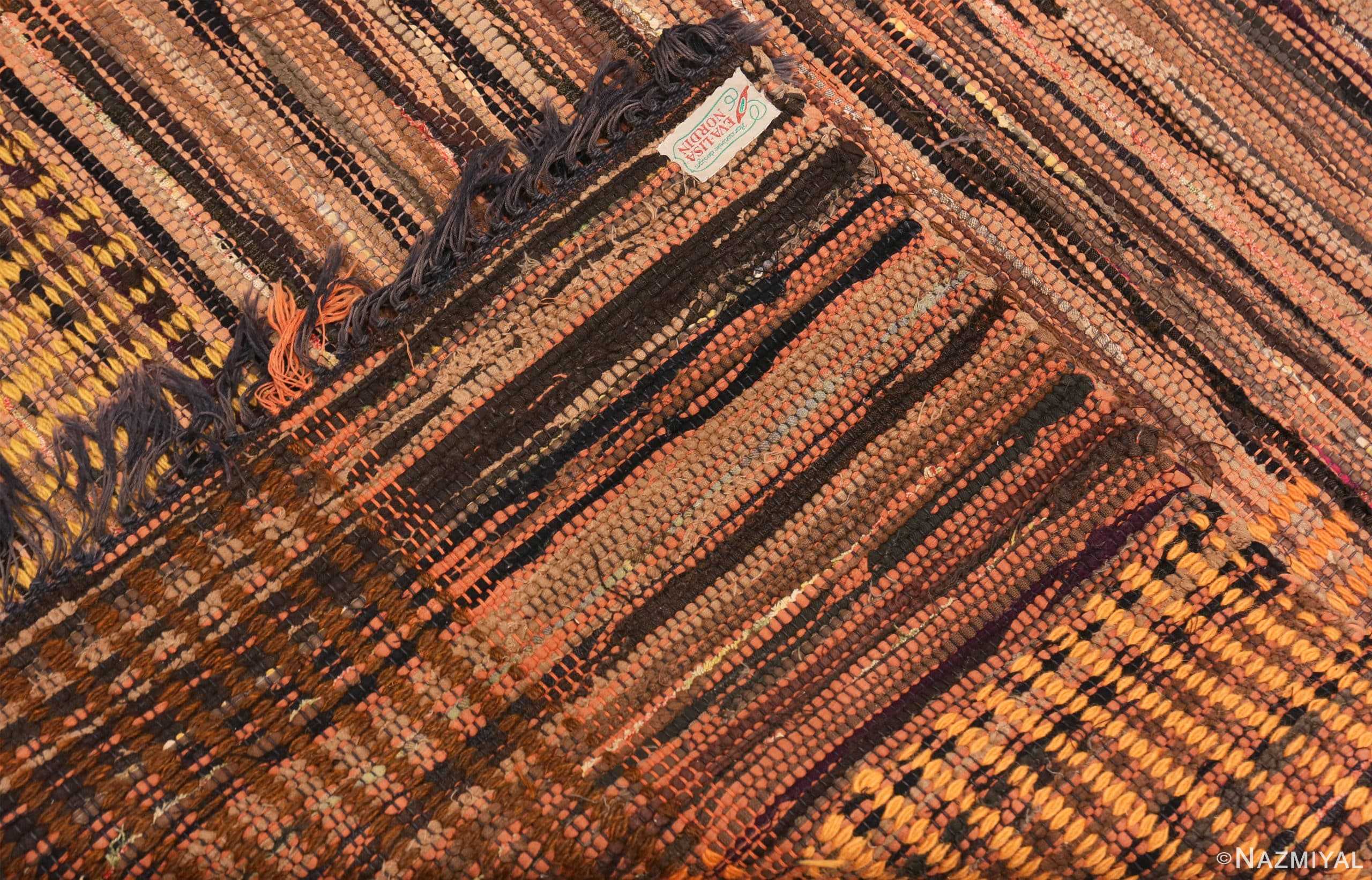 Weave Of Vintage Scandinavian Rag Rug by Eva Lisa Nordin 70829 by Nazmiyal NYC