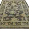 Whole View Of Floral Modern Turkish Oushak Area Rug 60424 by Nazmiyal NYC