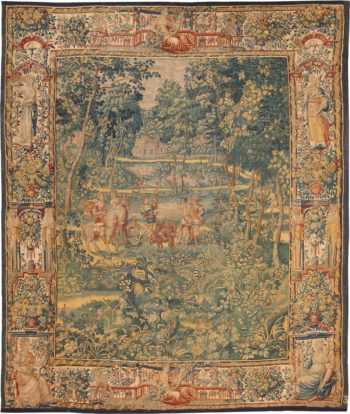 17th Century Silk Antique French Tapestry 70856 by Nazmiyal NYC