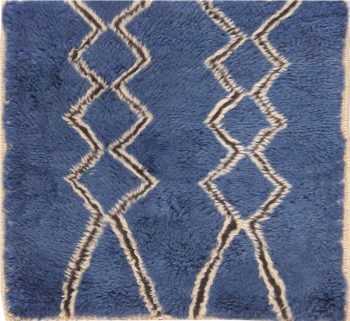 Modern Blue Custom Moroccan Rug Sample 60613 by Nazmiyal Antique Rugs