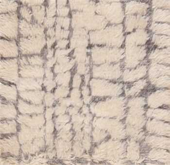 Soft Modern Plush Wool Pile Custom Moroccan Area Rug Sample 60653 by Nazmiyal Antique Rugs