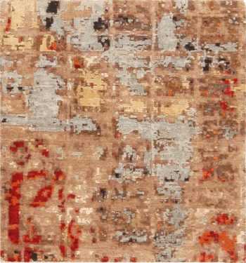 Textured Silk and Wool Modern Area Rug Sample 60596 by Nazmiyal Antique Rugs